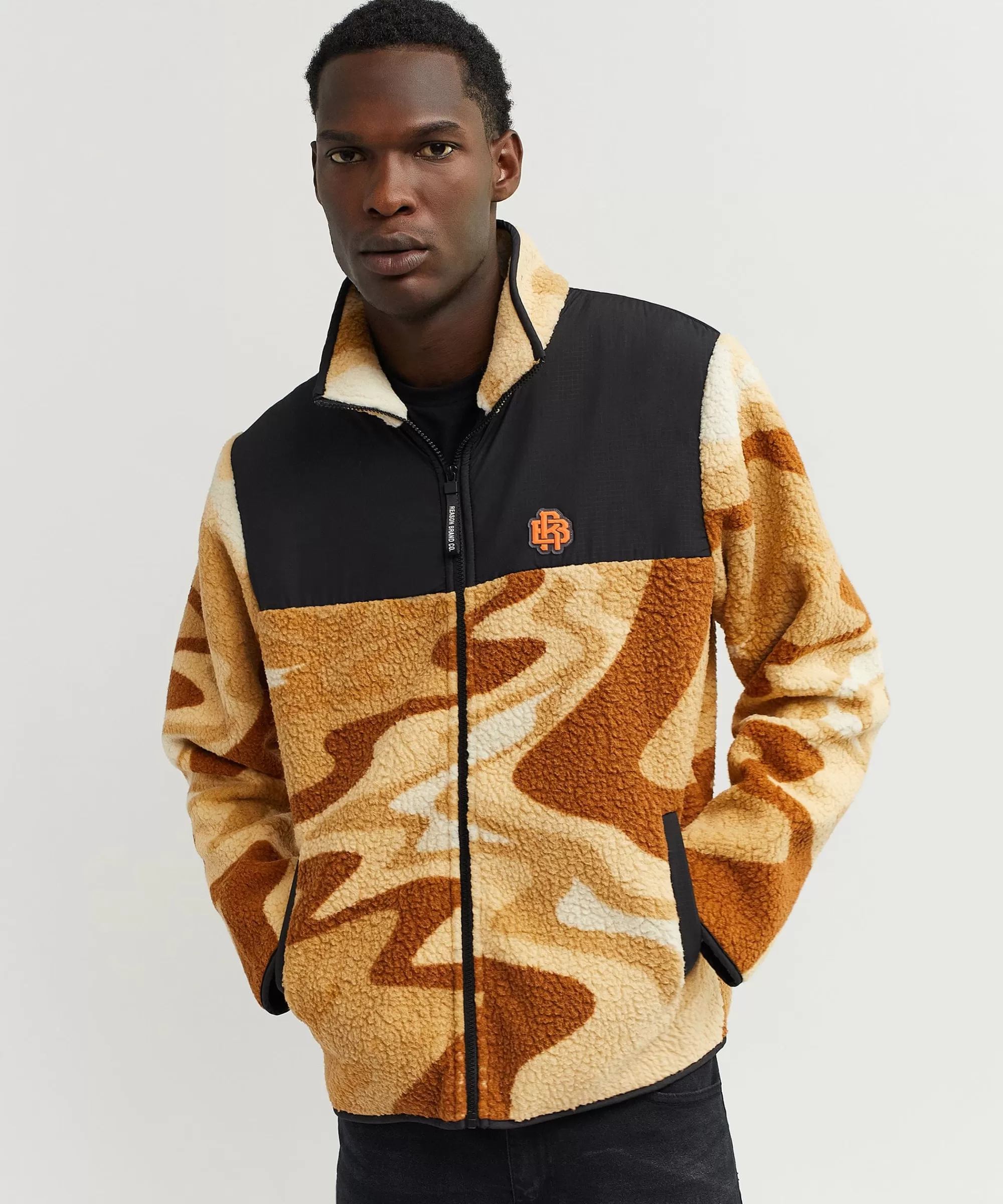 Sale RB Series Sherpa Fleece Zip Up Jacket - Sunset Sherpa