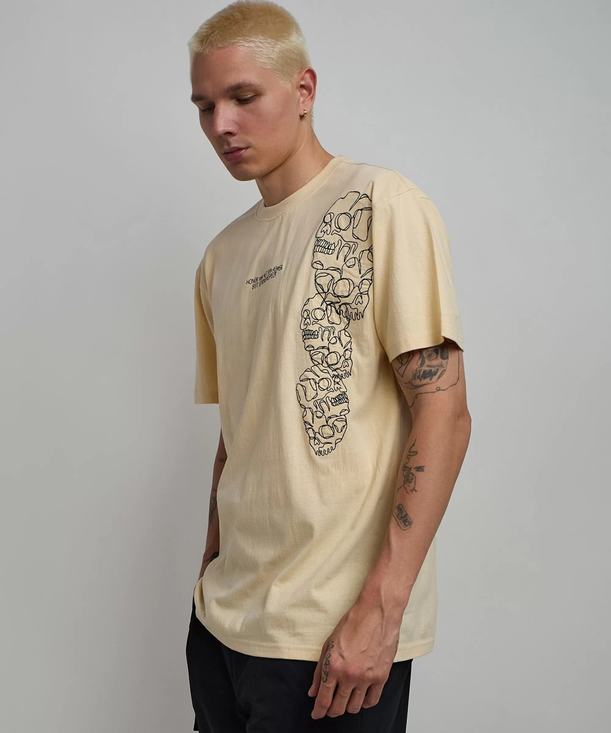 Best Sale Respect Embroidered Short Sleeve Tee - Khaki Graphic Tees