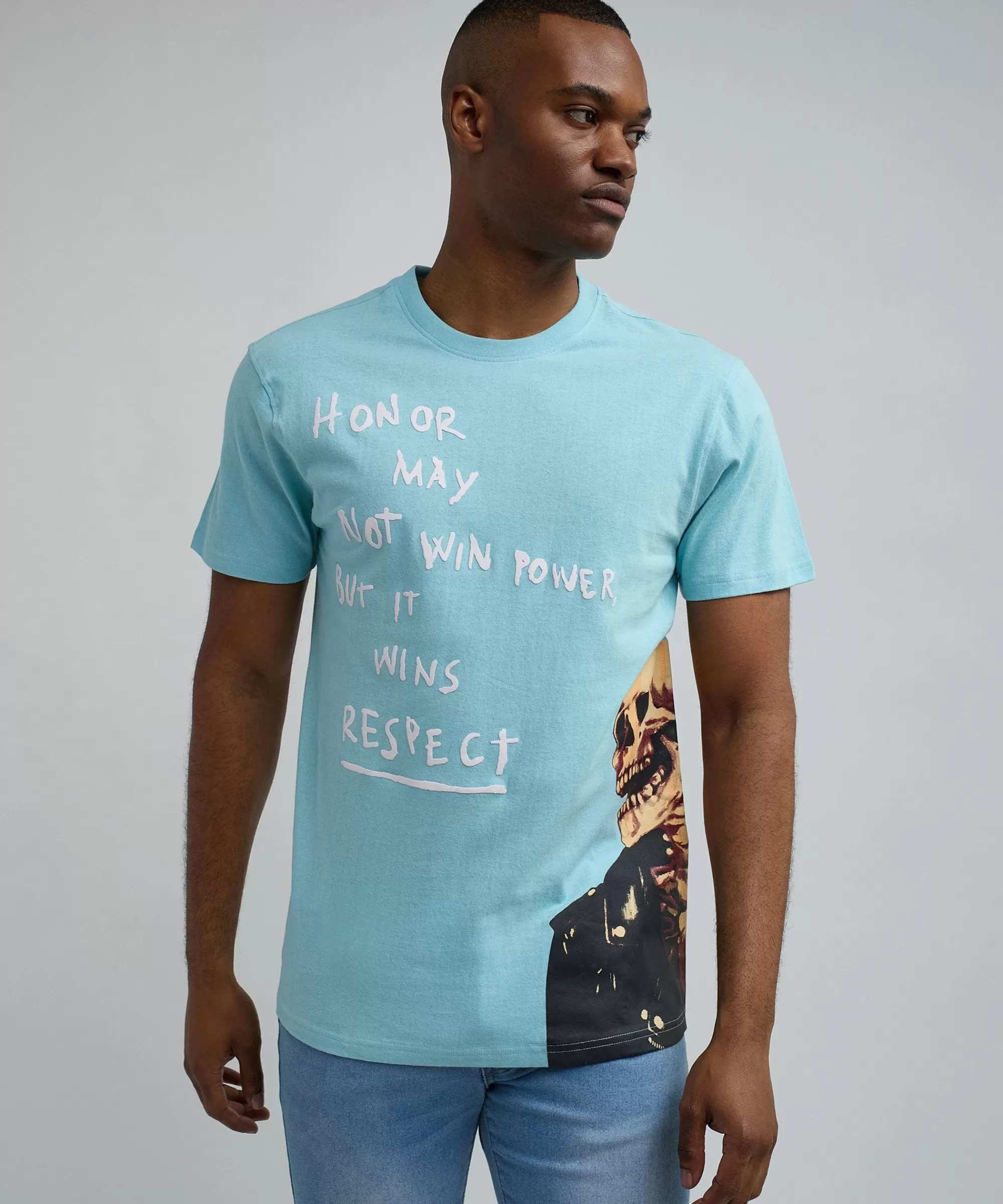 Sale Respect Oversized Short Sleeve Tee - Light Blue Oversized Tees | Graphic Tees