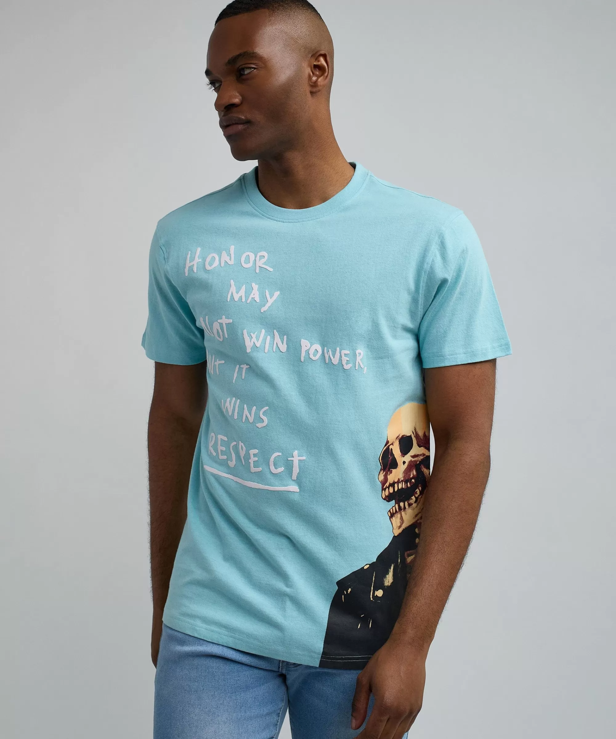 Sale Respect Oversized Short Sleeve Tee - Light Blue Oversized Tees | Graphic Tees