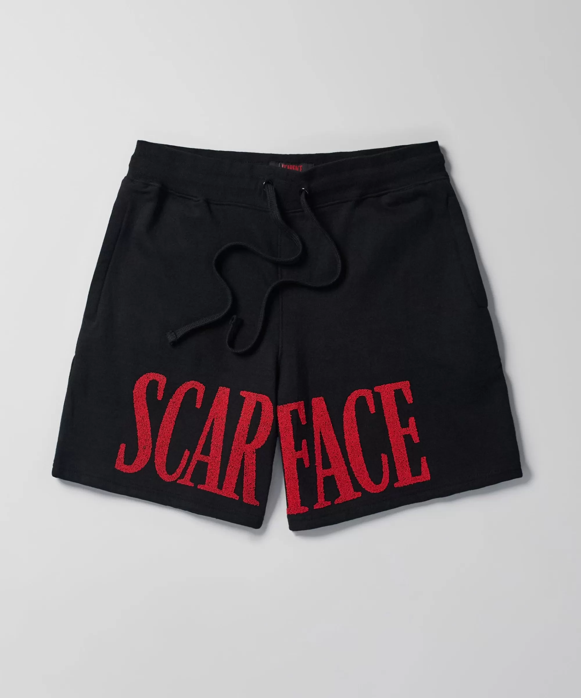 Best Sale Scarface Fleece Glitter Sugar Print Shorts - Black Shorts