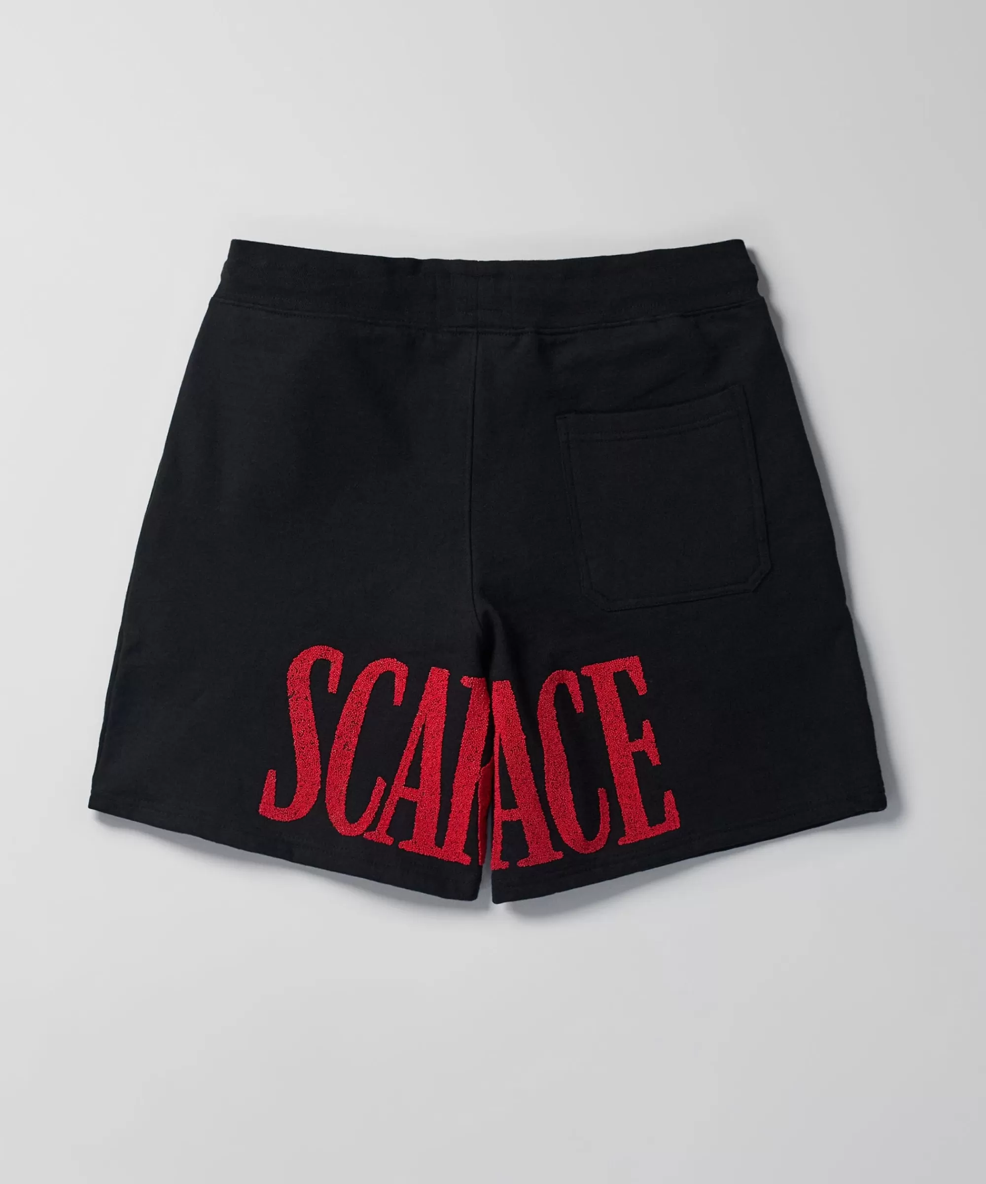 Best Sale Scarface Fleece Glitter Sugar Print Shorts - Black Shorts