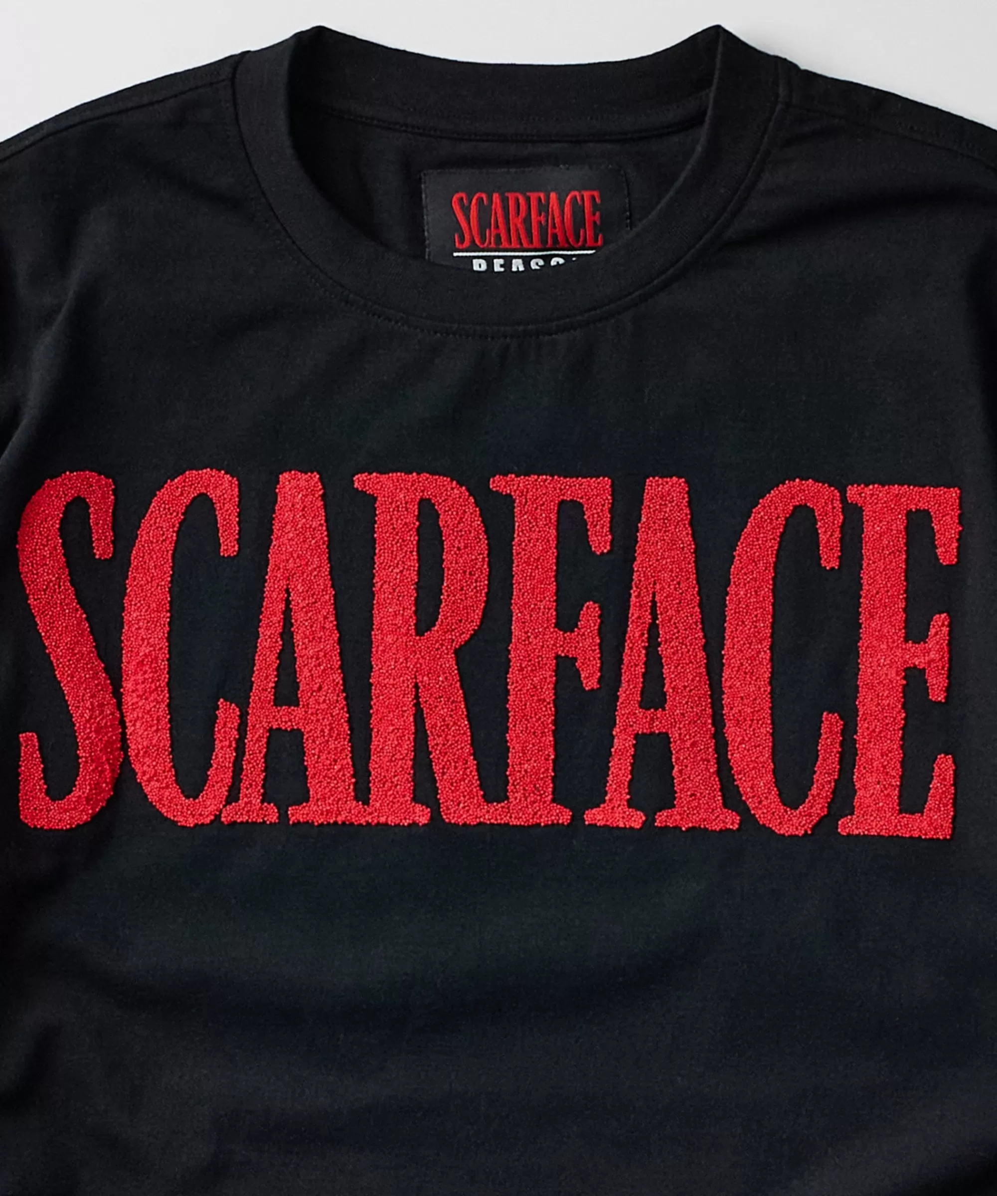 Online Scarface Logo Caviar Print Short Sleeve Tee - Black Graphic Tees