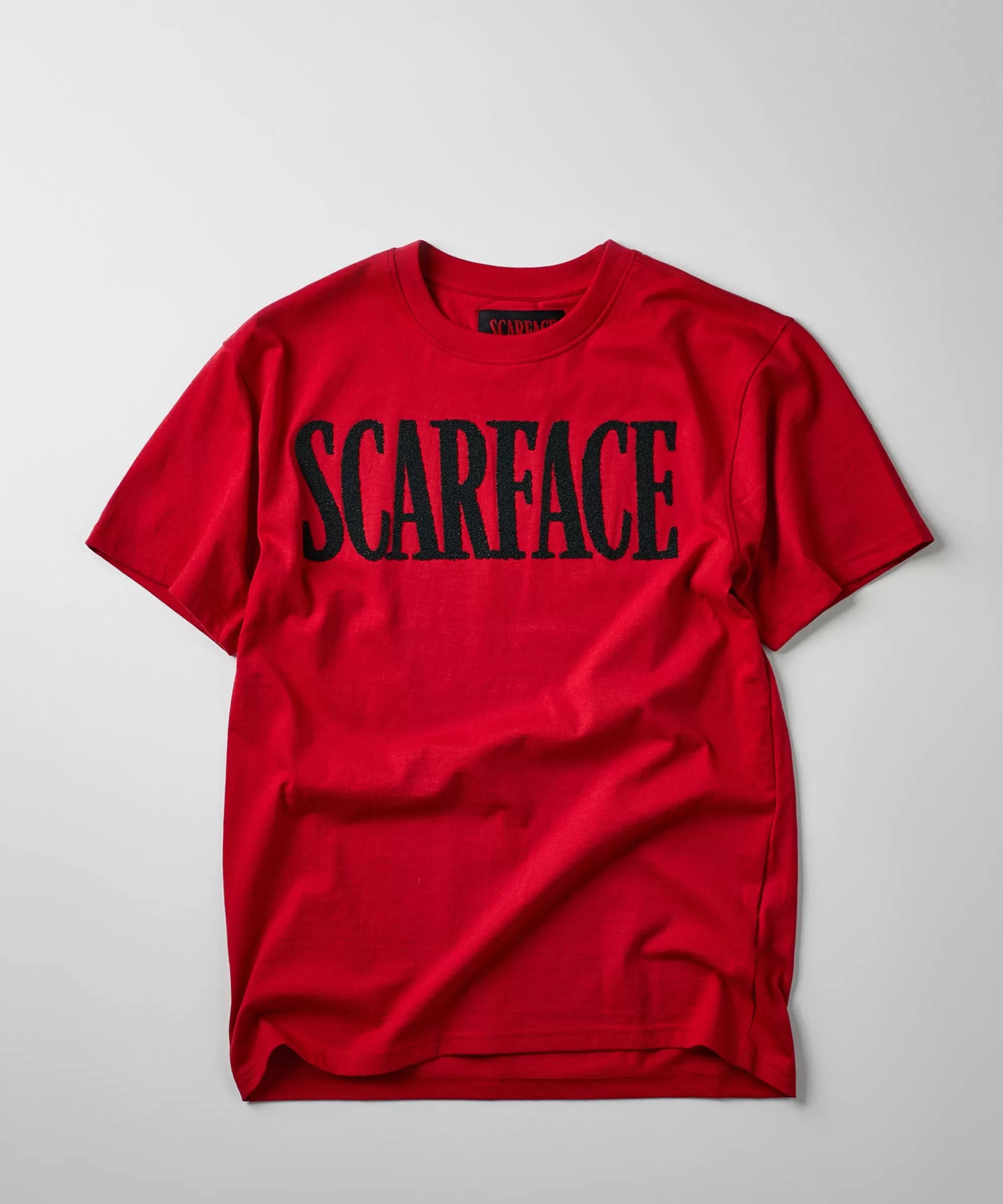 Store Scarface Logo Caviar Print Short Sleeve Tee - Red Graphic Tees