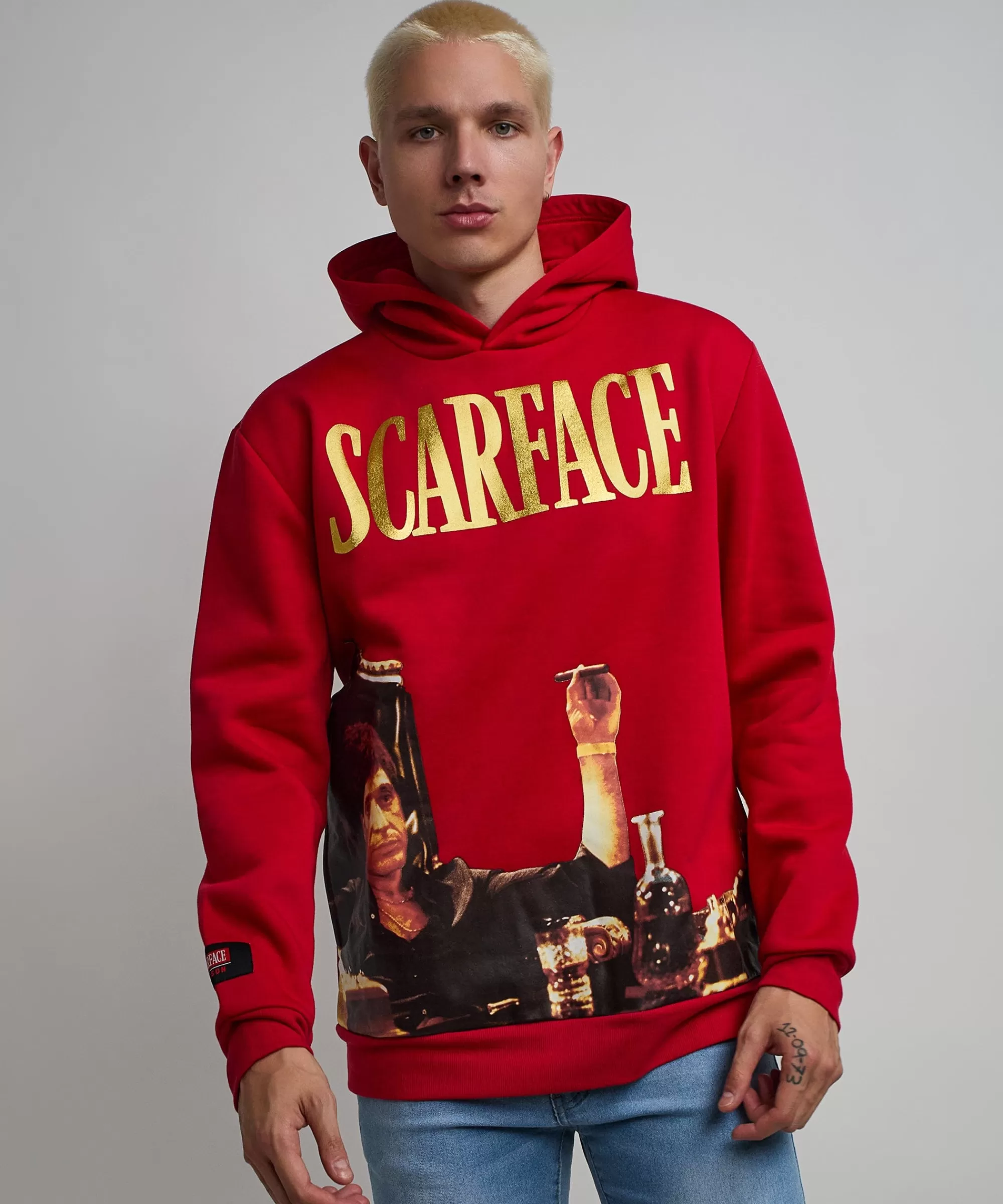 Fashion Scarface Photo Print Hoodie - Red Hoodies | Hoodies