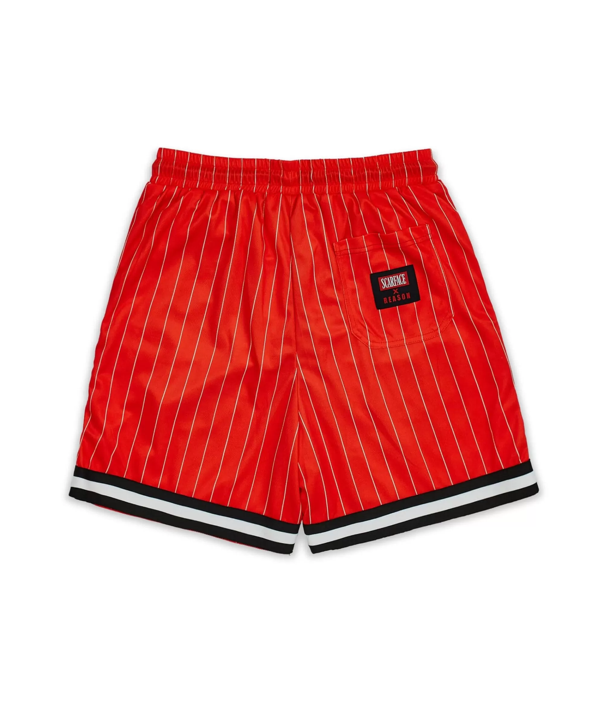 Outlet Scarface™ Pinstripe Mesh Shorts - Red Shop All Bottoms | Shorts