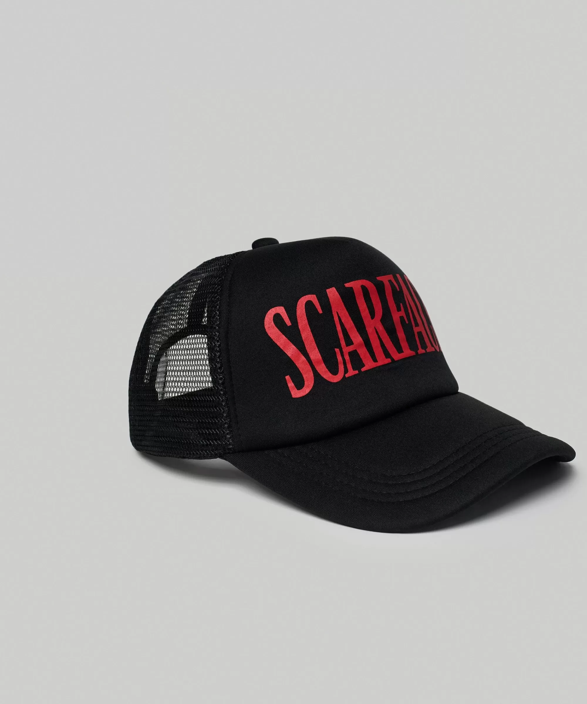 Shop Scarface Print Trucker Hat - Black Hats