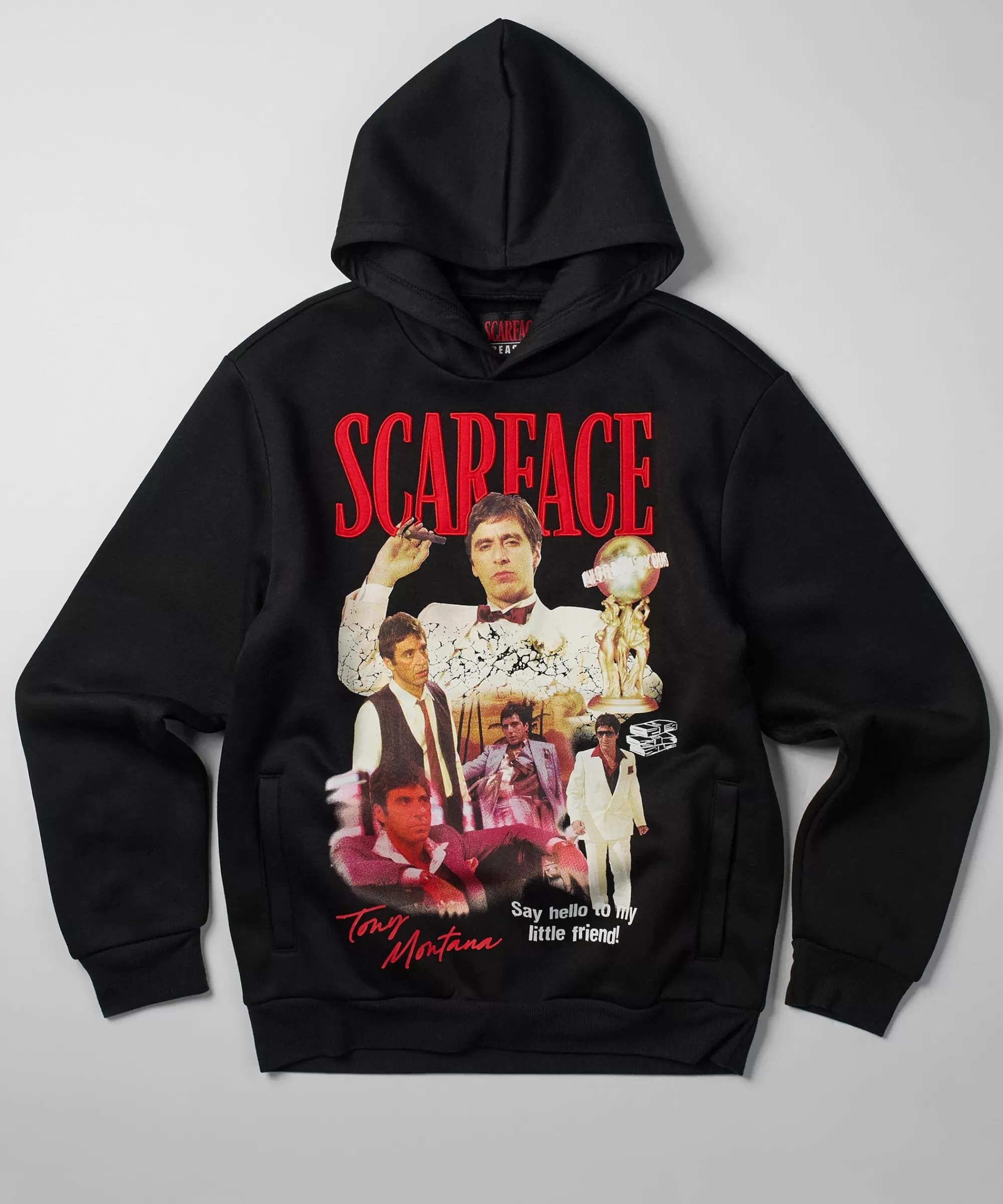 Cheap Scarface Say Hello Embroidered Patch Hoodie - Black Hoodies | Hoodies