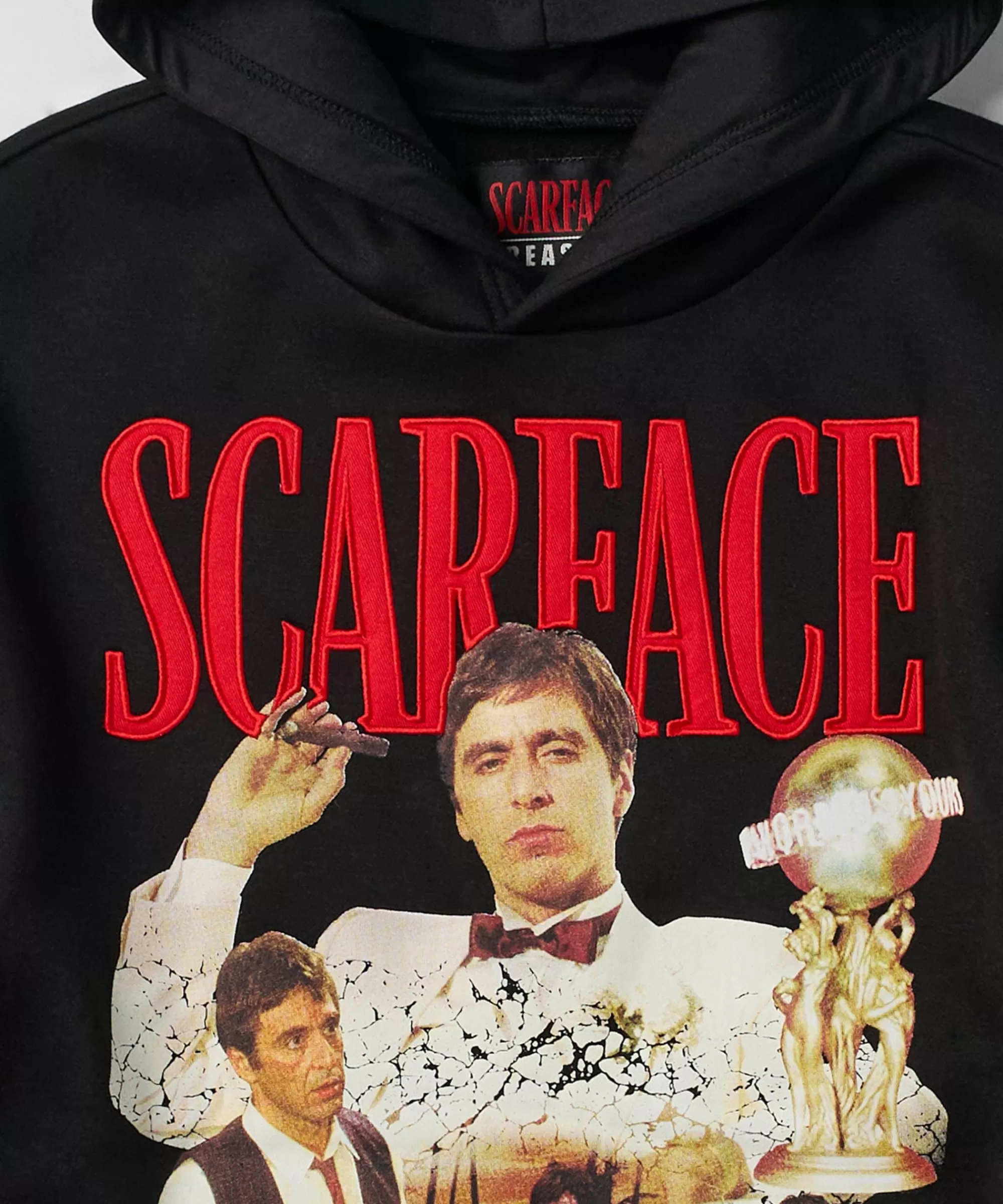 Cheap Scarface Say Hello Embroidered Patch Hoodie - Black Hoodies | Hoodies