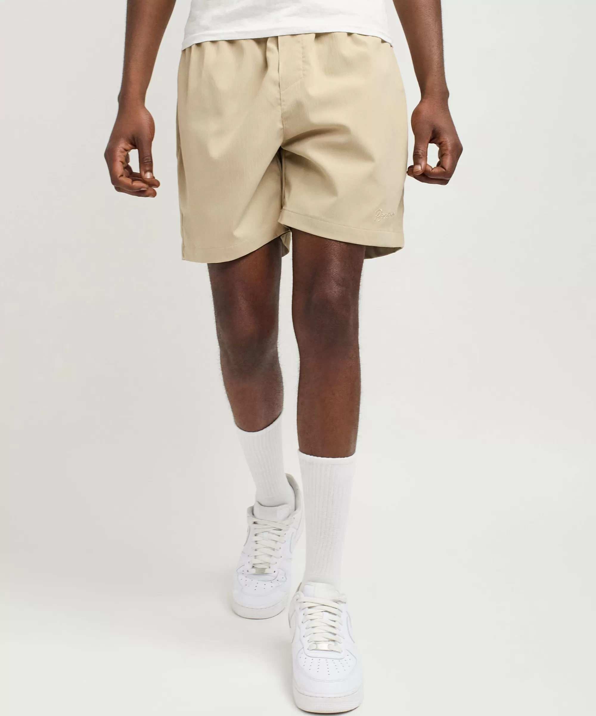 Outlet Spritz Embroidered Texture Woven Shorts - Khaki Shop All Bottoms | Shorts