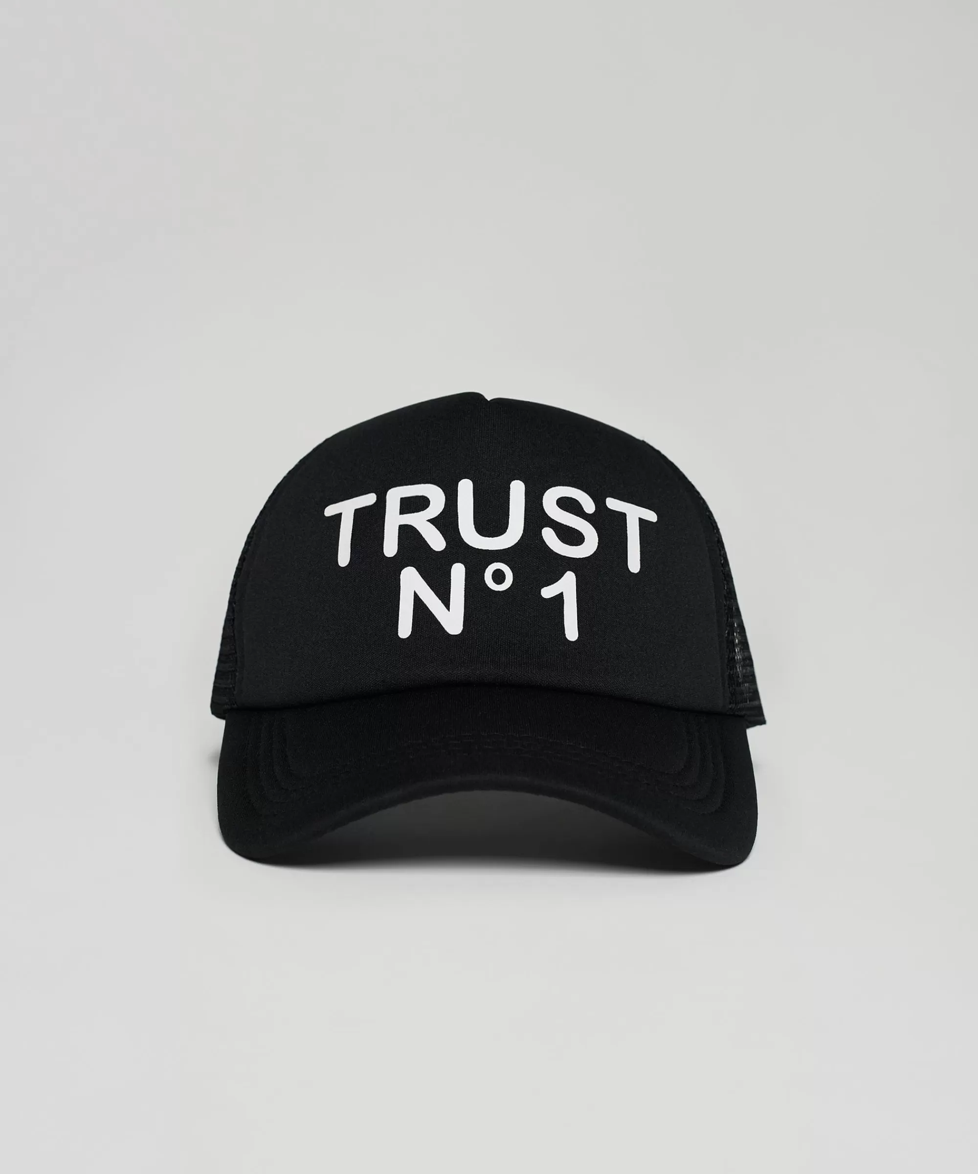 Shop Trust No1 Print Trucker Hat - Black Hats