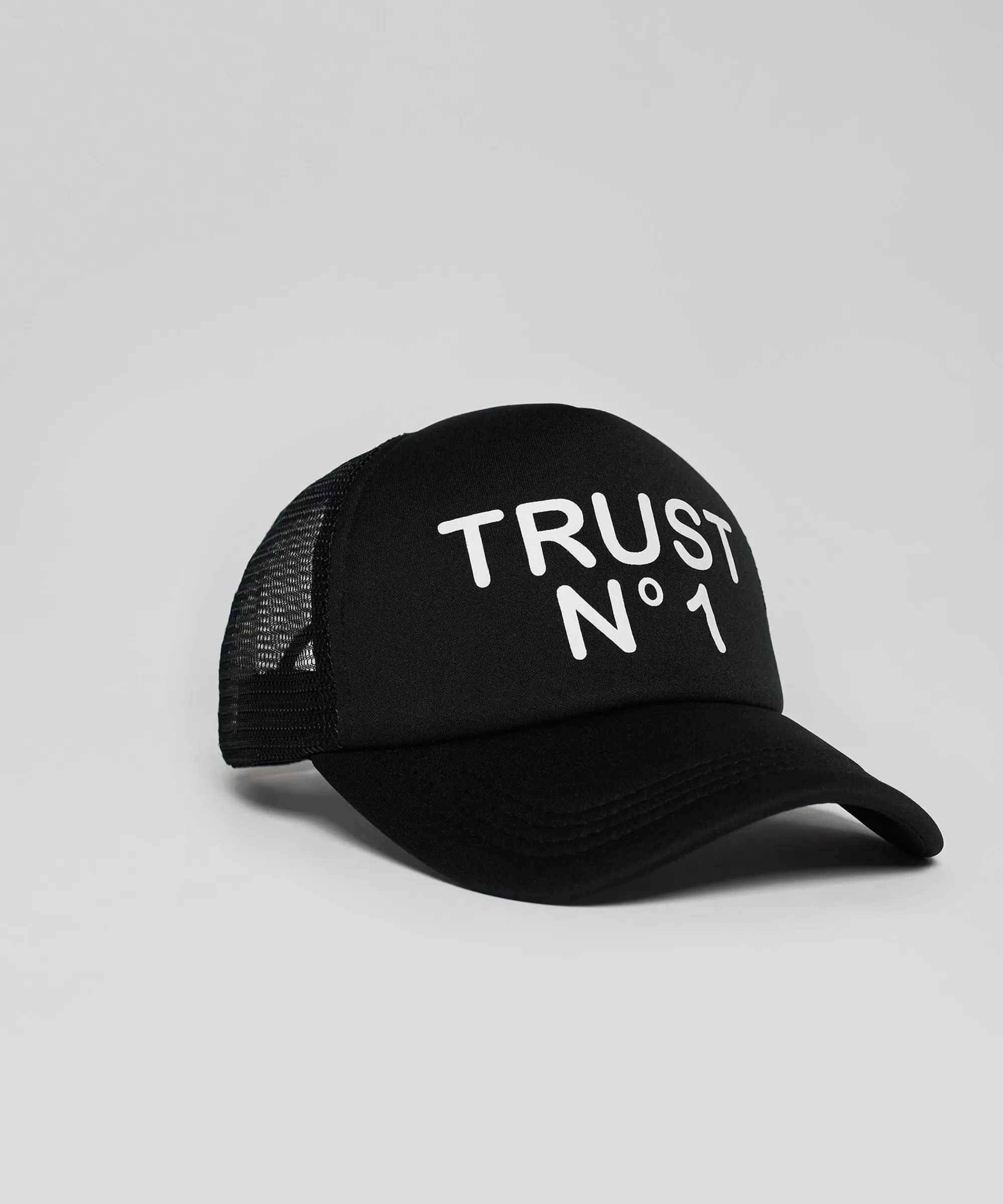 Shop Trust No1 Print Trucker Hat - Black Hats