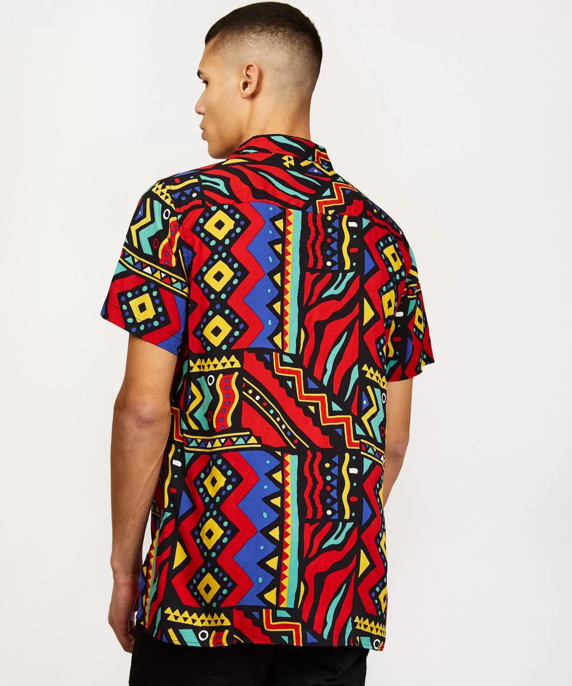 New Unity Allover Print Short Sleeve Shirt Button Downs