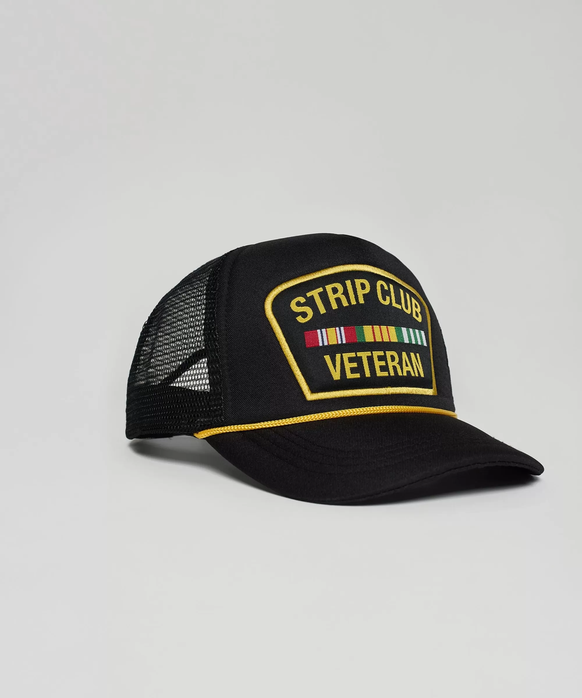 Clearance Veteran Embroidered Patch Trucker Hat - Black Cad Hats