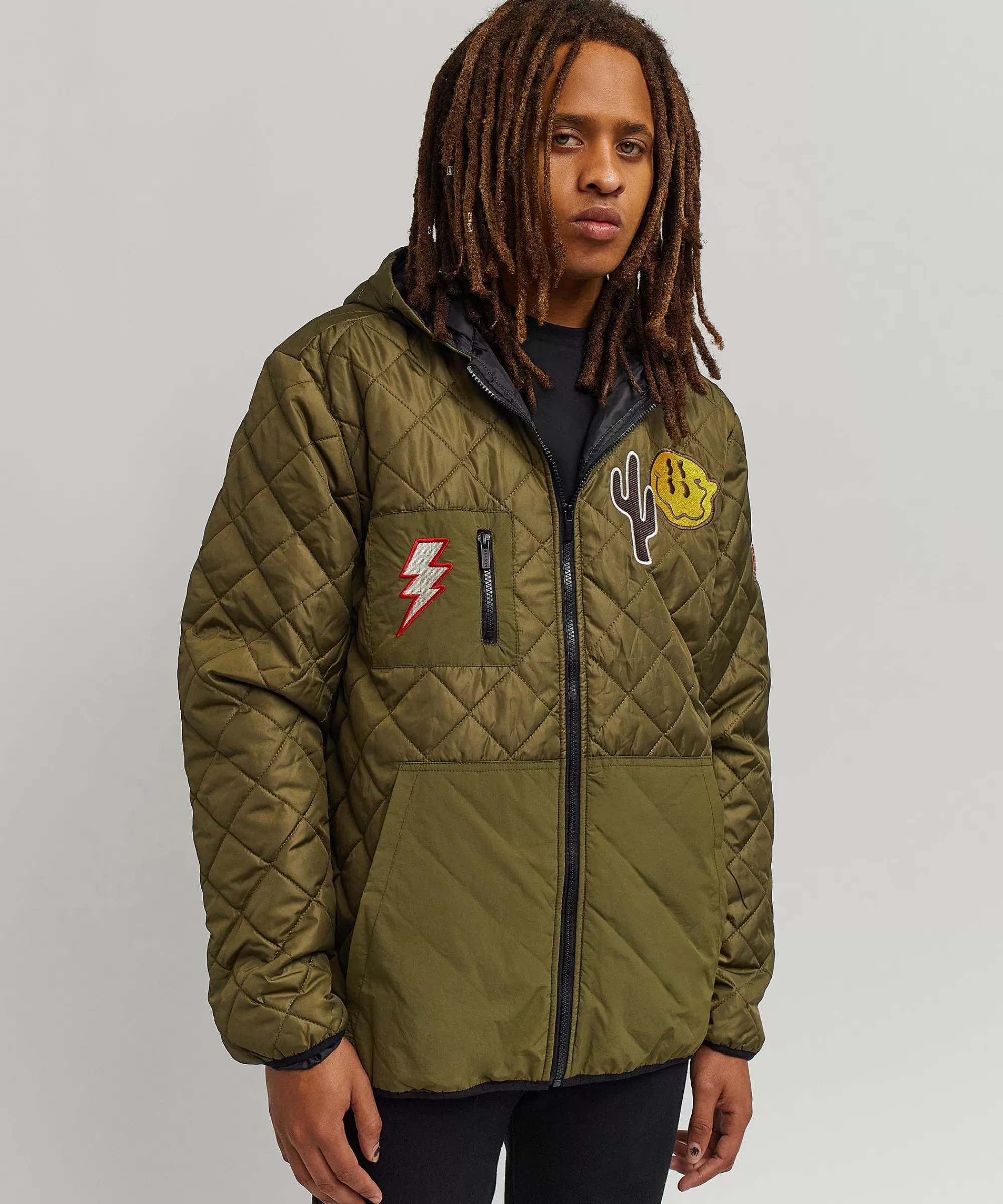 Outlet Vibes Quilted Nylon Zip Up Jacket Quilted Jackets