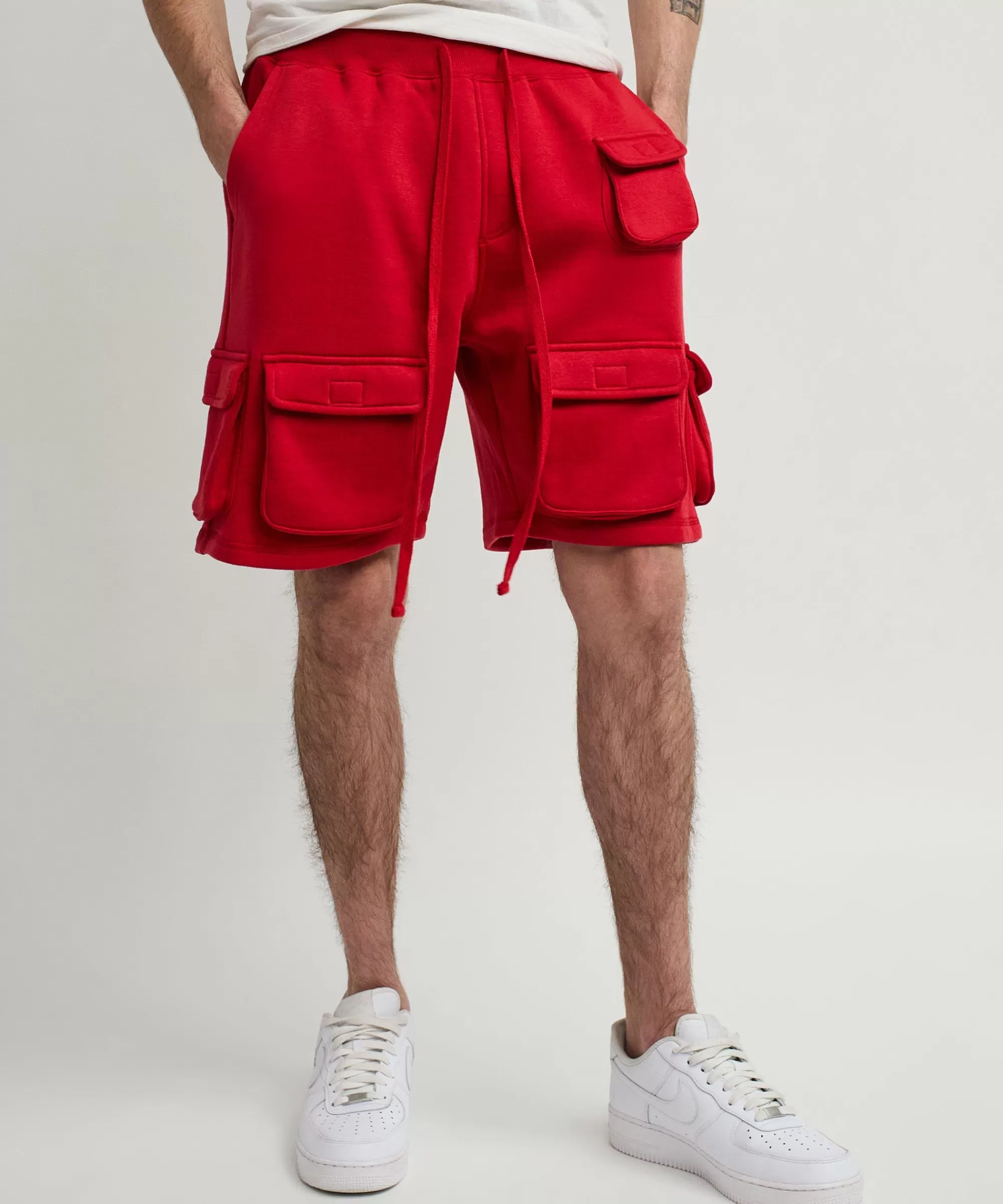 New Whitecloud Cargo Fleece Shorts - Red Shop All Bottoms | Shorts