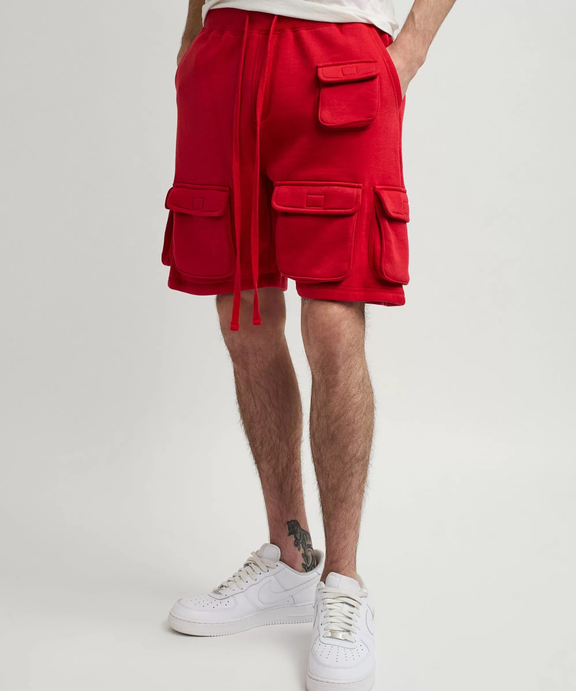 New Whitecloud Cargo Fleece Shorts - Red Shop All Bottoms | Shorts