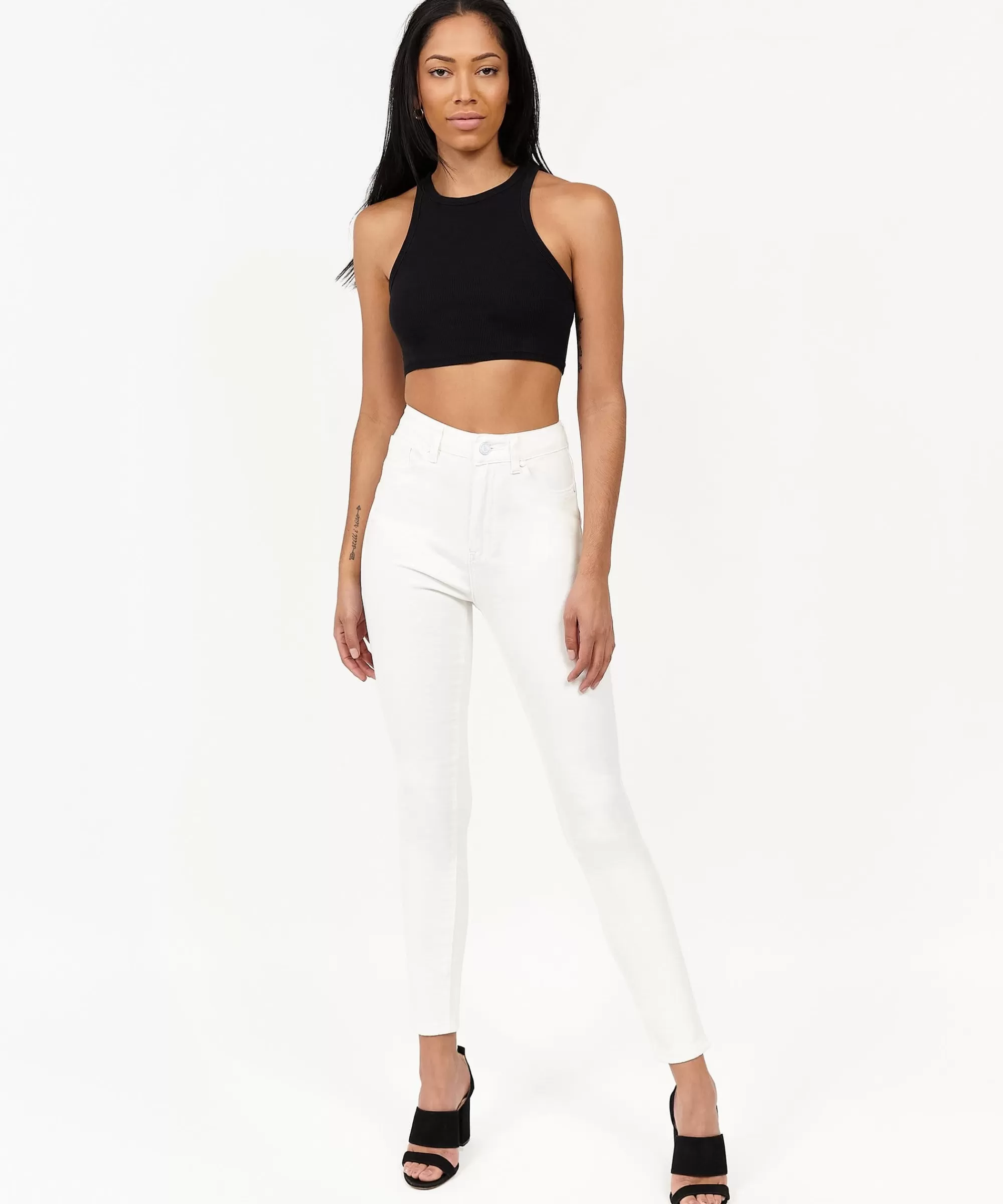 Best Sale Womens Chloe White Slim Jeans Denim