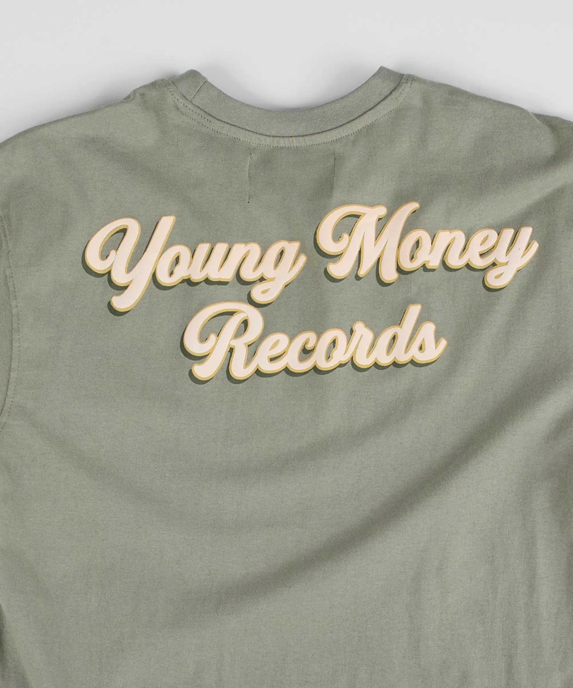 Store Young Money Records Short Sleeve Tee - Olive Green Graphic Tees