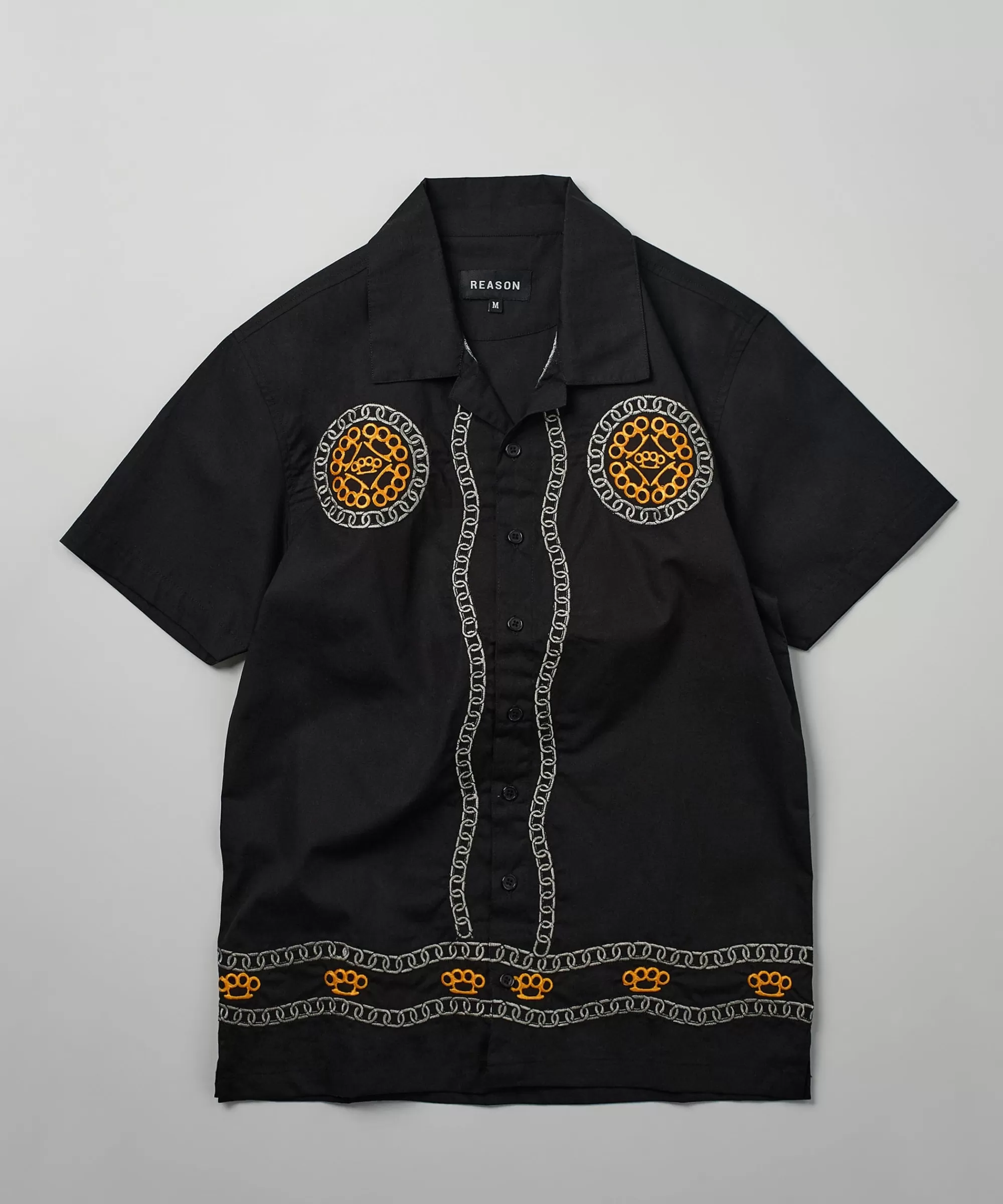 Shop Yuma Embroidery Shirt - Black Button Downs